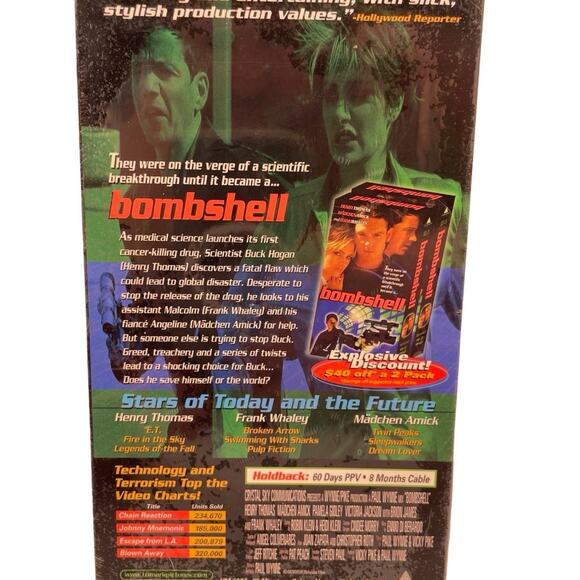 Bombshell VHS - Rare Screener Trailer Promo VHS Sealed - Henry Thomas - Trimark - Picture 2 of 2